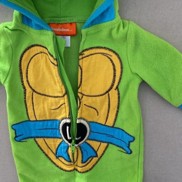 Nickelodeon Teenage Mutant Ninja Turtles Leonardo Fleece Onesie 0-3 Months - Picture 5 of 8